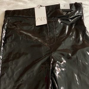 Brand new Zara High rise faux leather leggings